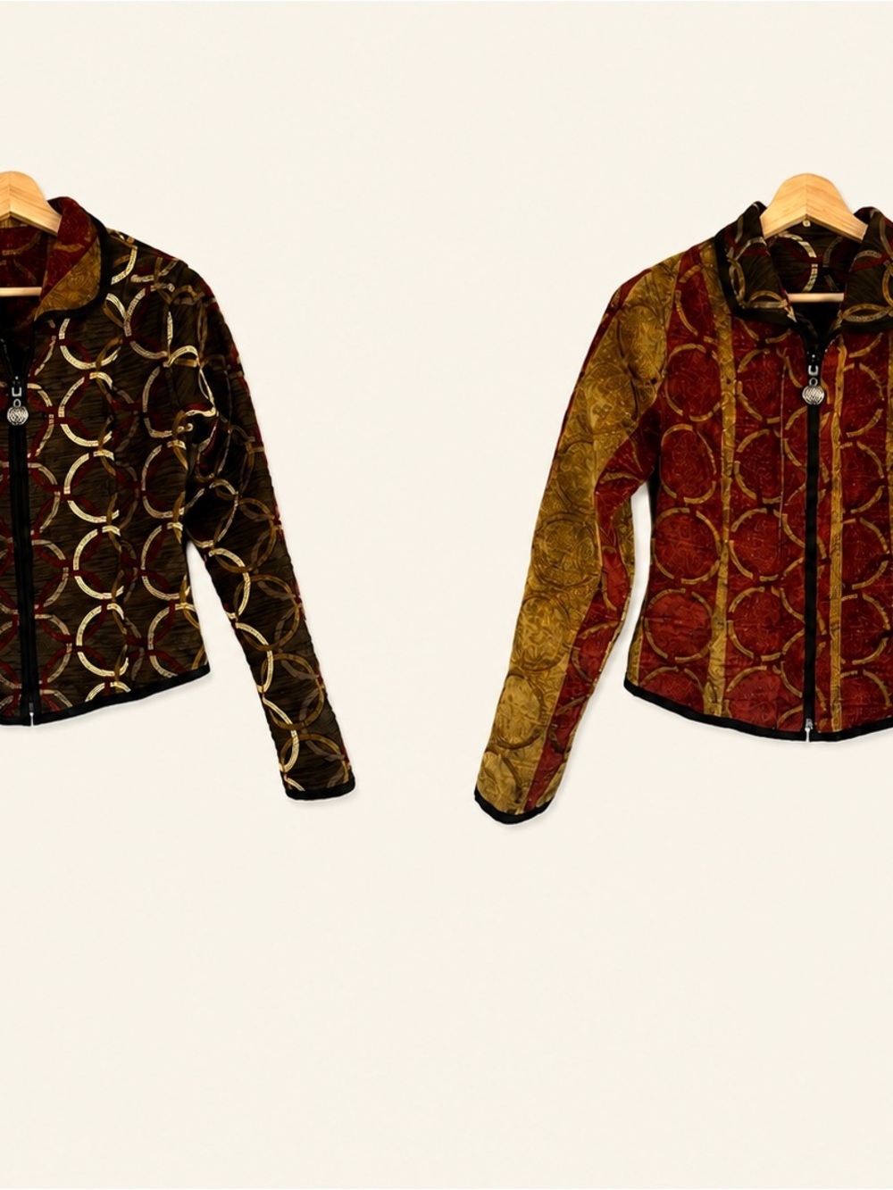 Trimdin Reversible Artisan Jacket Lily Pad Autumn Tapestry Blazer XS/S